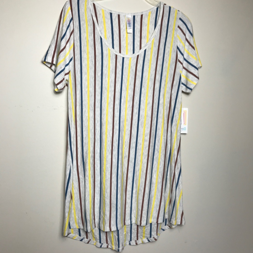 LuLaRoe Classic T Shirt Multicolored Striped Sz M